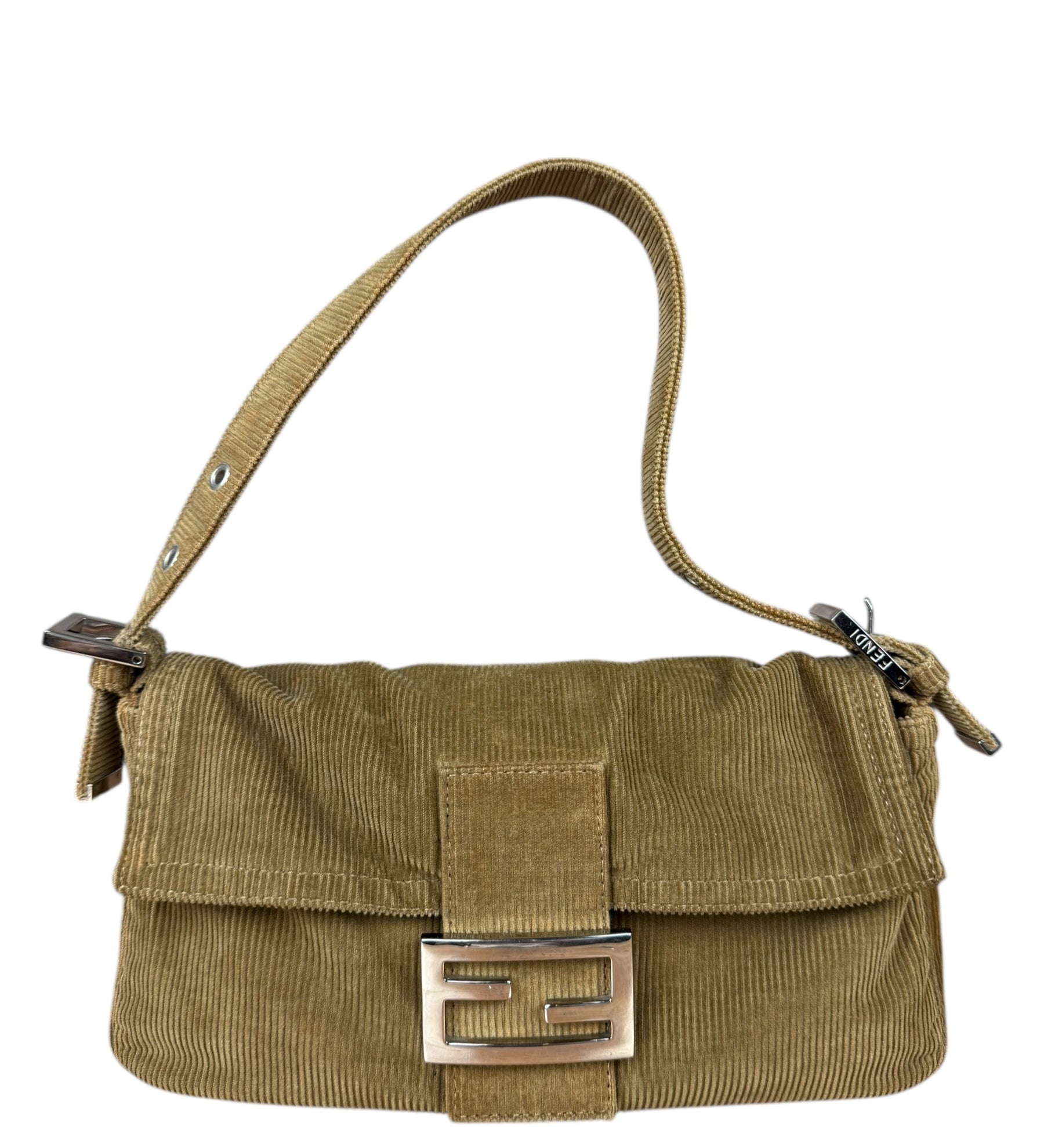 Fendi Brown Corduroy Baguette
