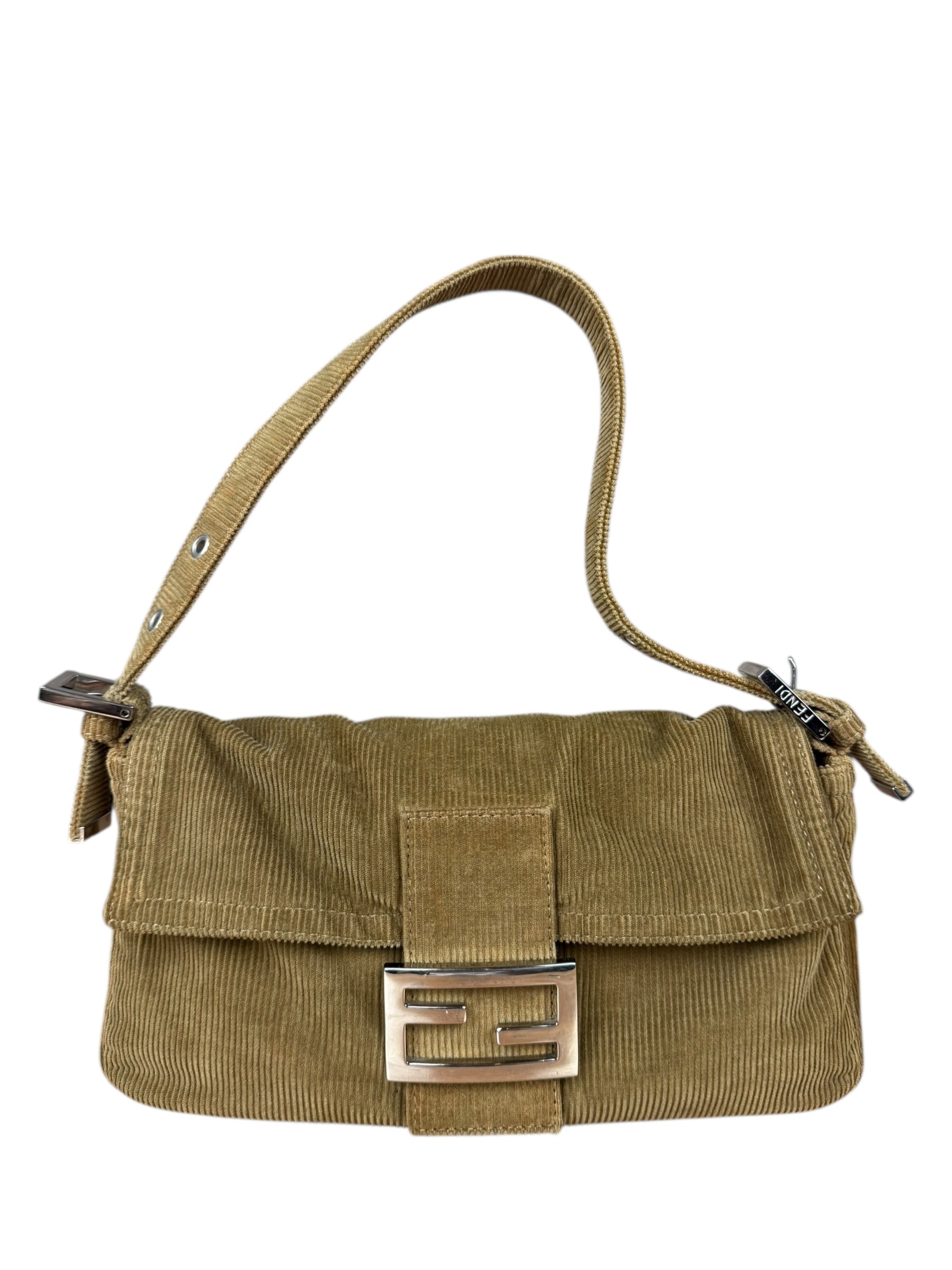 Fendi Brown Corduroy Baguette