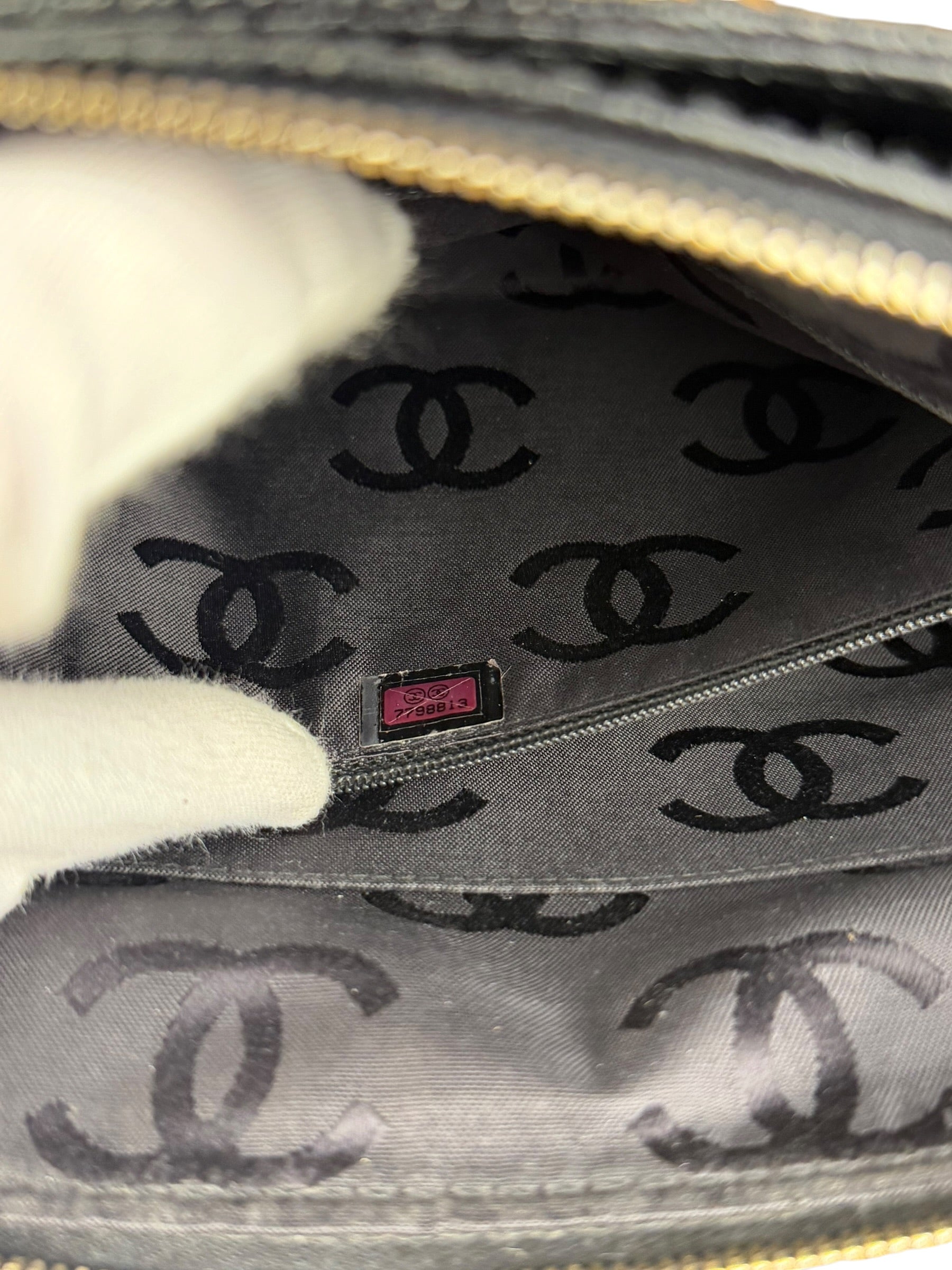 Chanel Black Choco Bar Stitch Caviar Chain Tote 2002