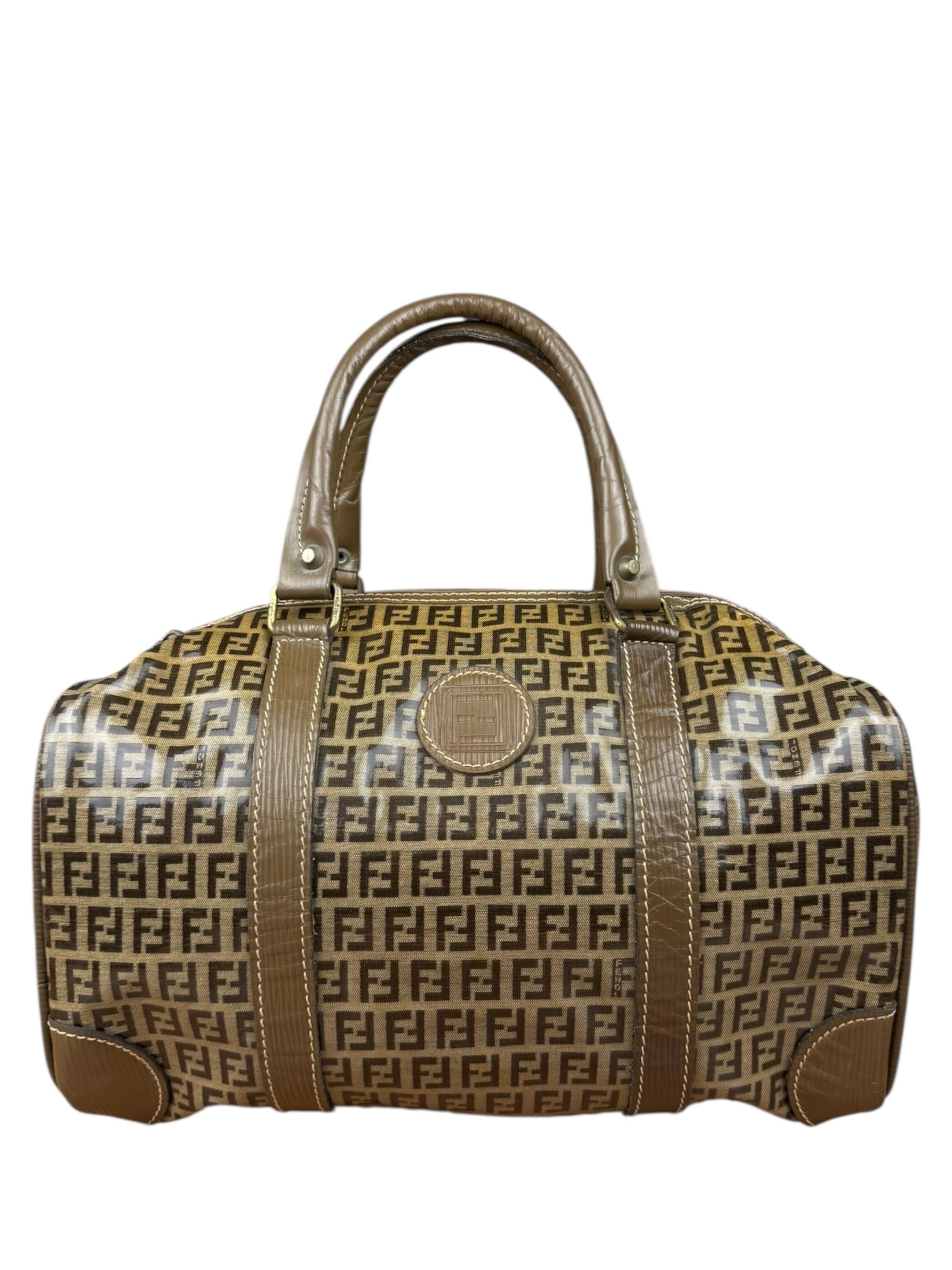 Fendi Vintage Zucchino PVC Boston Bag