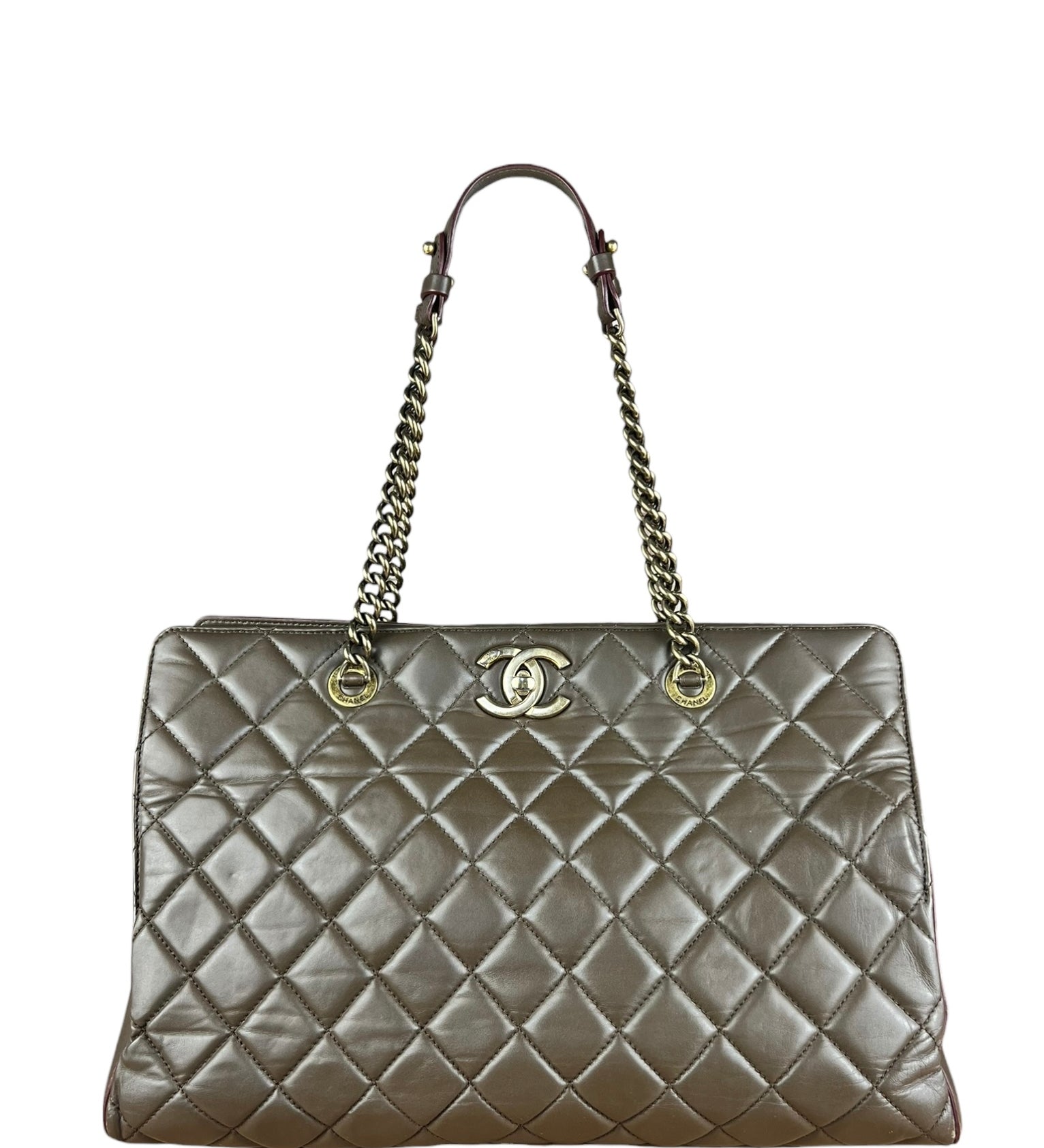 Chanel CC Brown Quilted Leather Perfect Edge Tote 2012