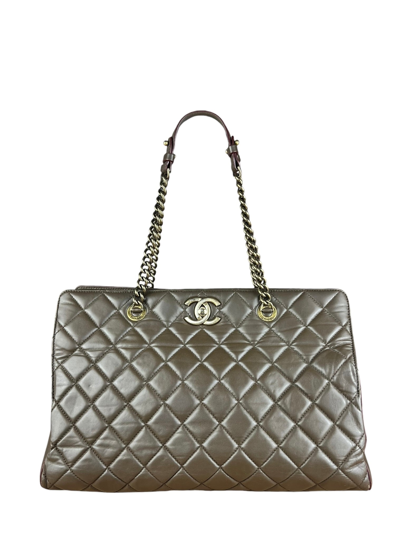 Chanel CC Brown Quilted Leather Perfect Edge Tote 2012