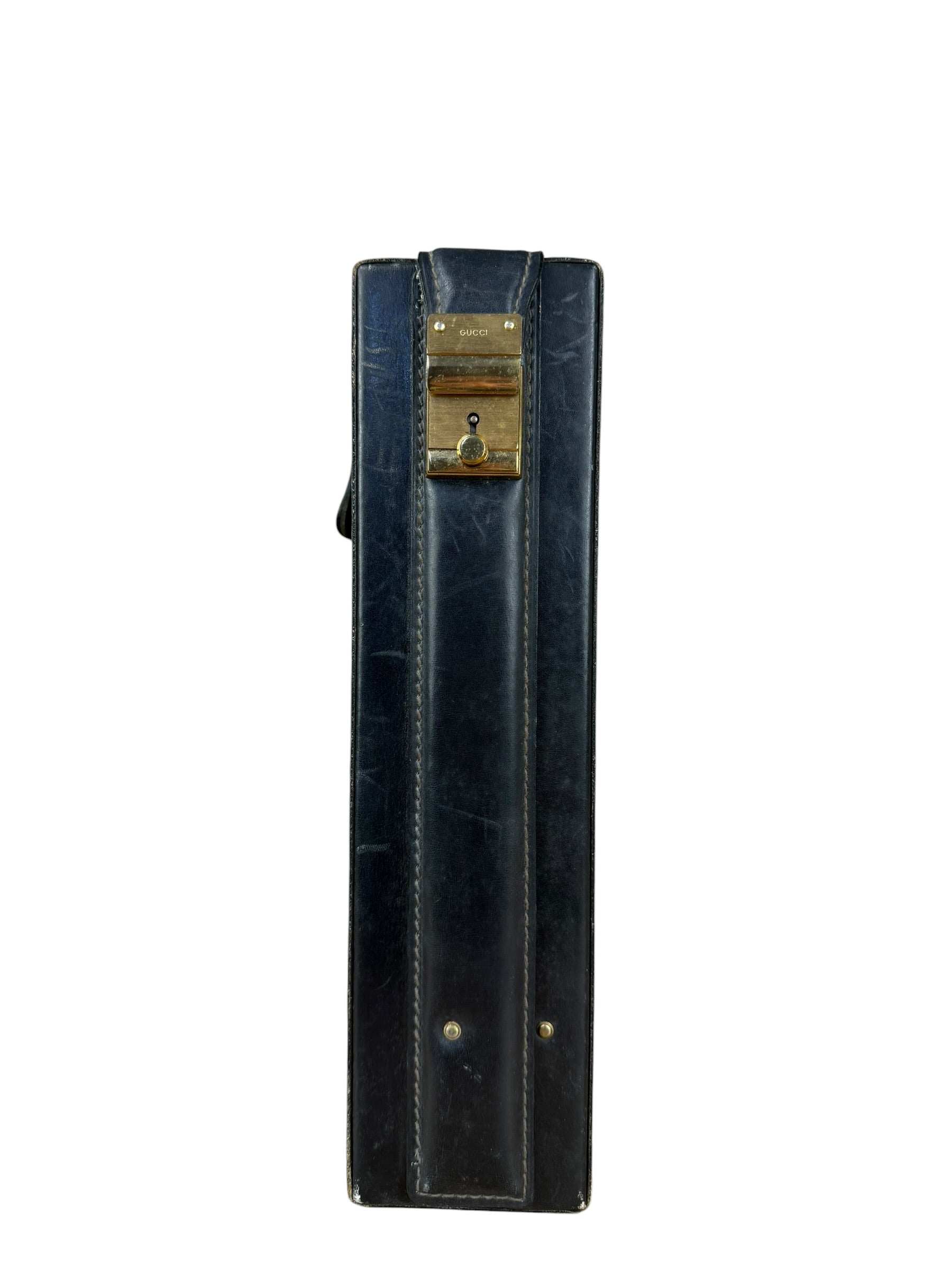 Gucci Navy Suede Vintage Briefcase