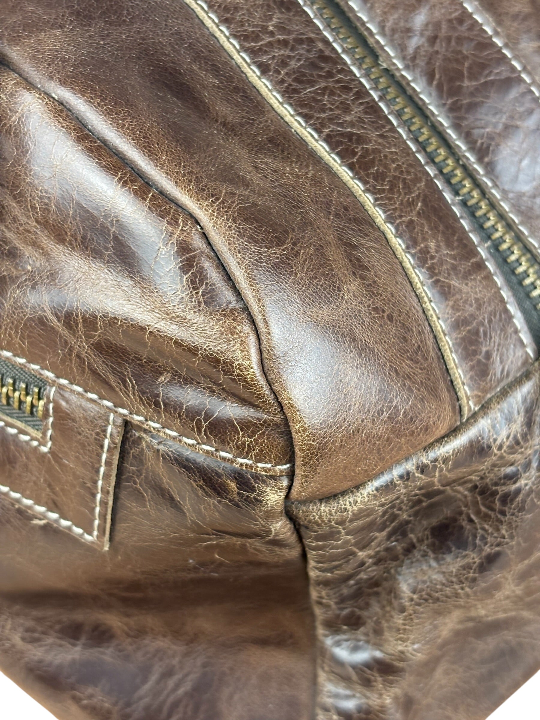 Balenciaga Vintage Brown Leather Moto Handbag