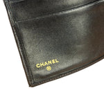 Chanel Vintage Dark Brown Leather Quilted CC Long Wallet