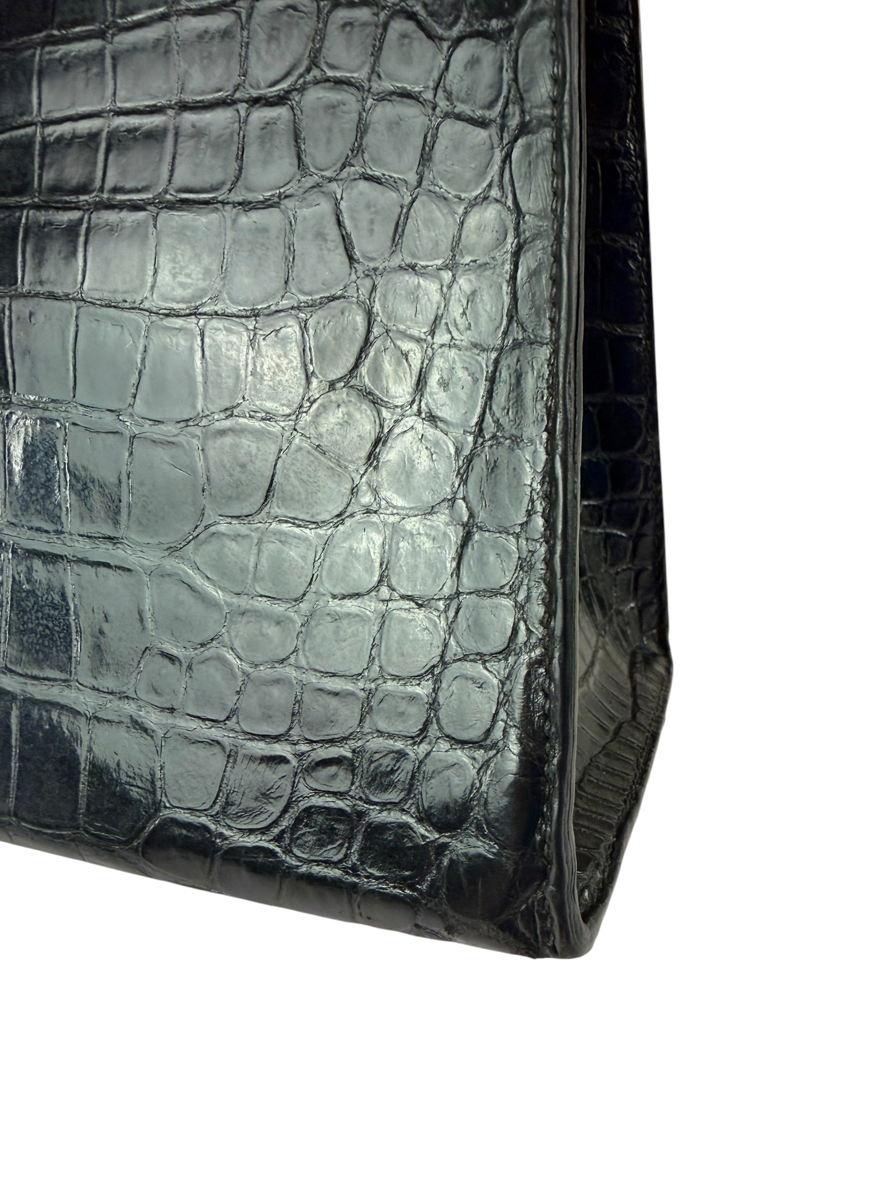 Hermes 1985 Black Crocodile Kelly 35