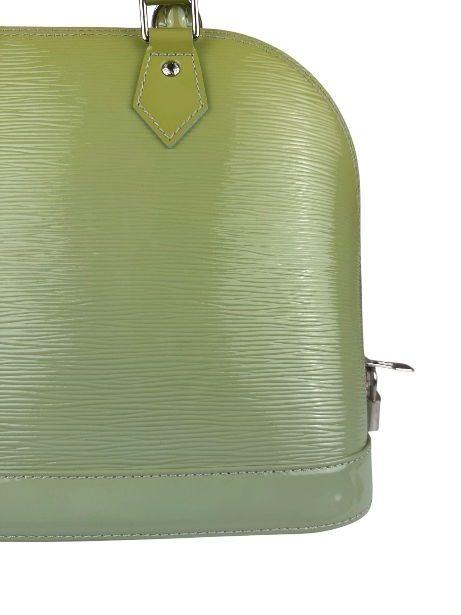Louis Vuitton Green Patent Epi Alma Handbag