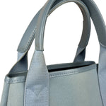 Balenciaga Light Blue Leather Trim Cabas XS Tote Bag