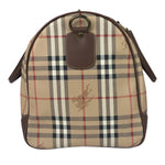 Burberry Beige/Brown Leather House Check Boston Bag