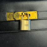 Hermes Kelly 32 Black Box Leather 1991