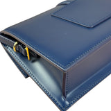 Jacquemus Navy Blue Leather Le Bambino Shoulder Bag