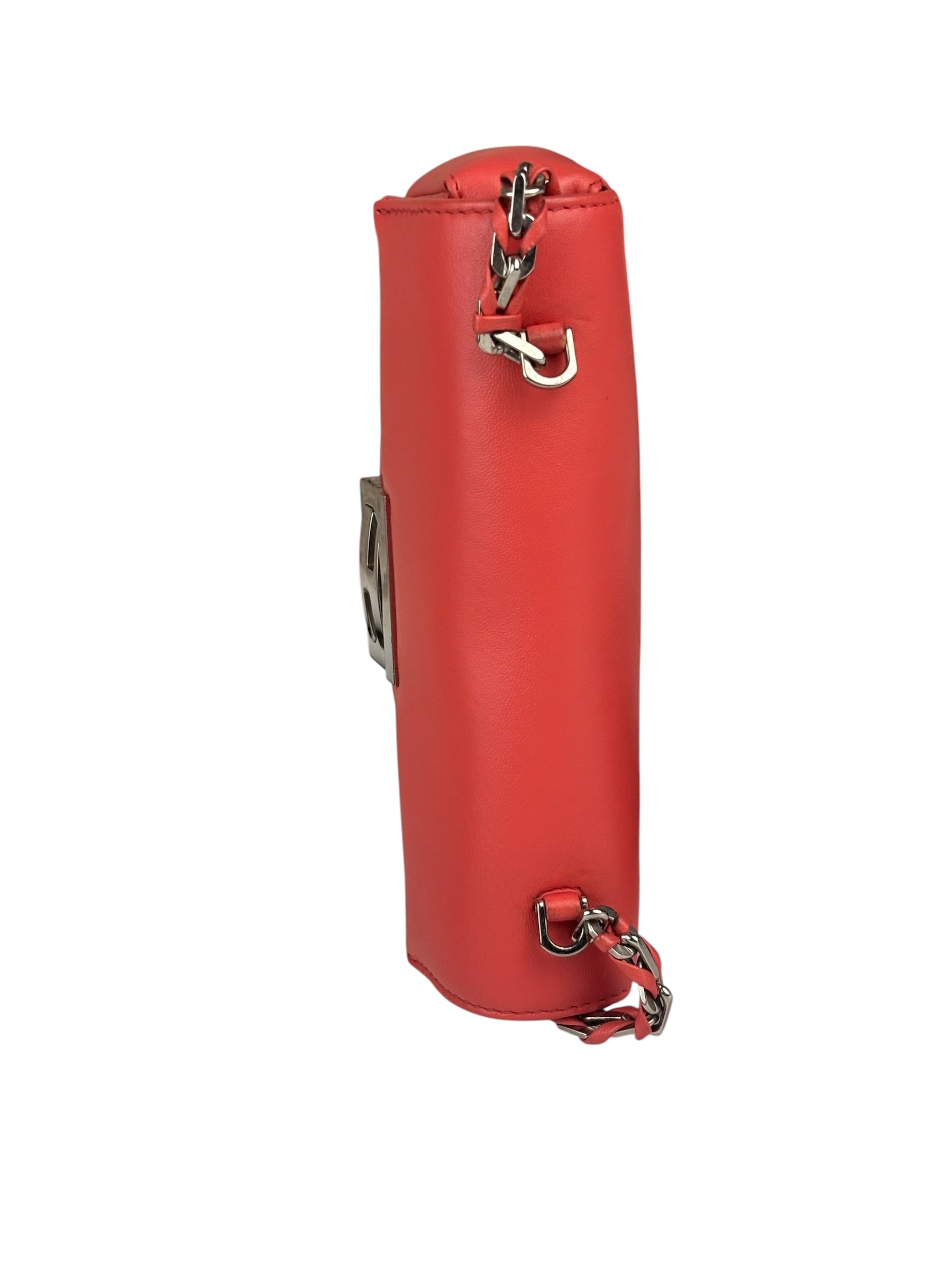 Fendi Coral Pink Leather Mini Baguette