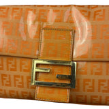 Fendi Vintage Orange Zucca Mamma FF Monogram Baguette