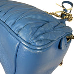 Miu Miu Blue Matelassè Leather Crossbody Bag