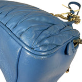Miu Miu Blue Matelassè Leather Crossbody Bag