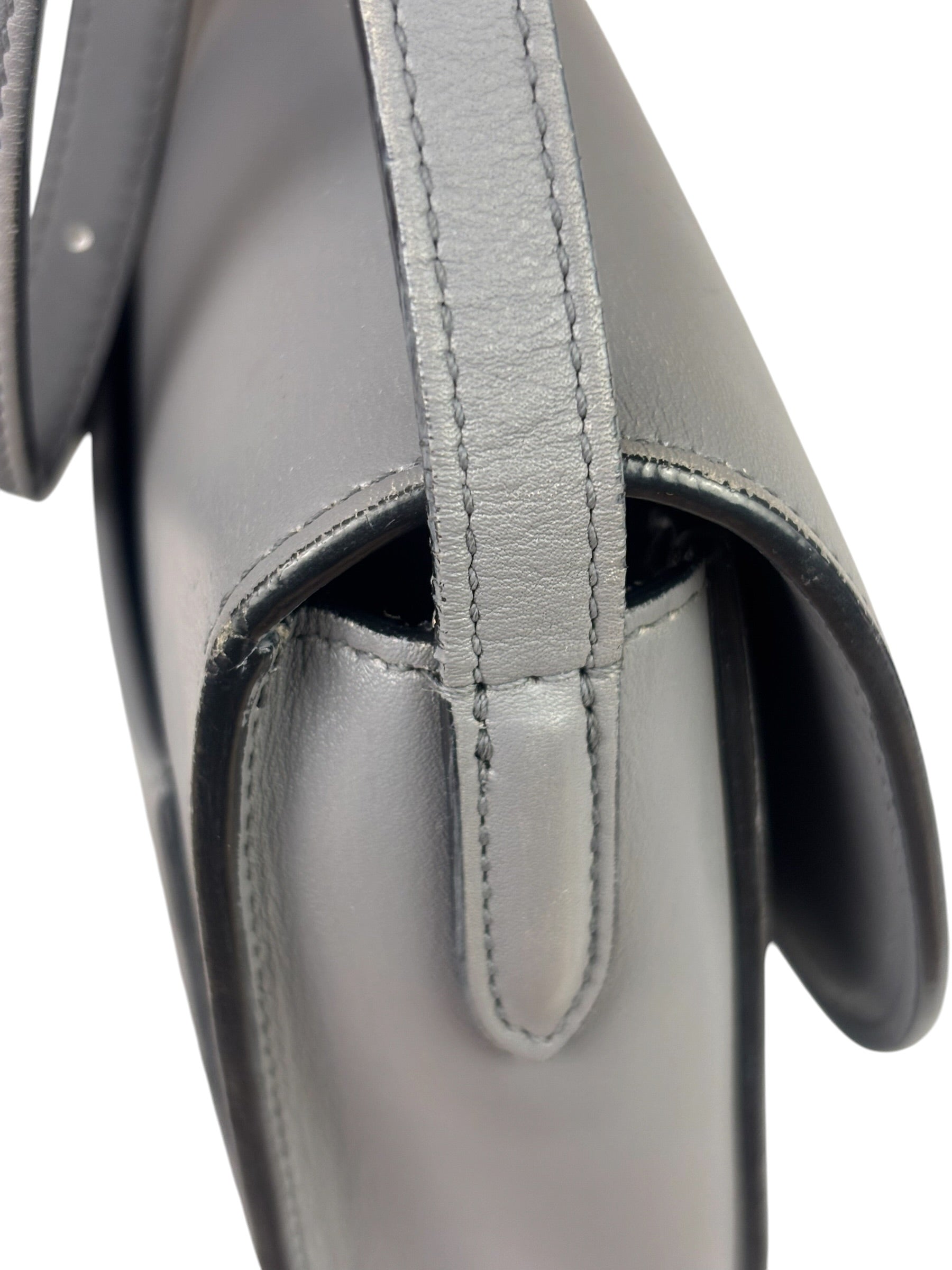 Celine Grey Leather Trotteur Small Crossbody Bag