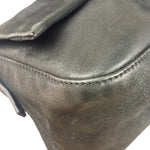 Fendi Shiny Black Suede Small Baguette