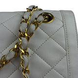 Chanel CC White Quilted Double Flap Bag 1988