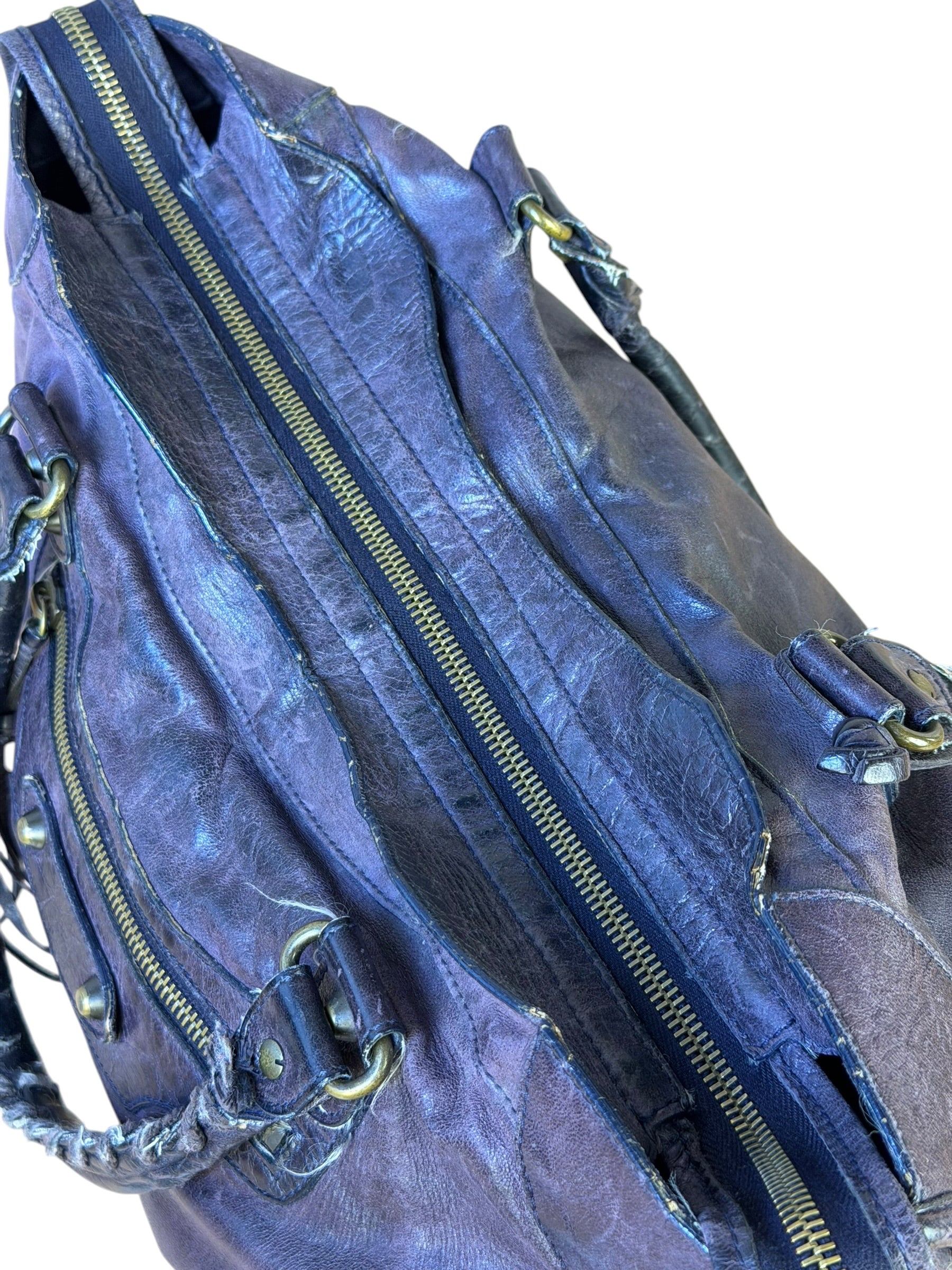 Balenciaga Vintage Purple Classic Motorcycle City Bag