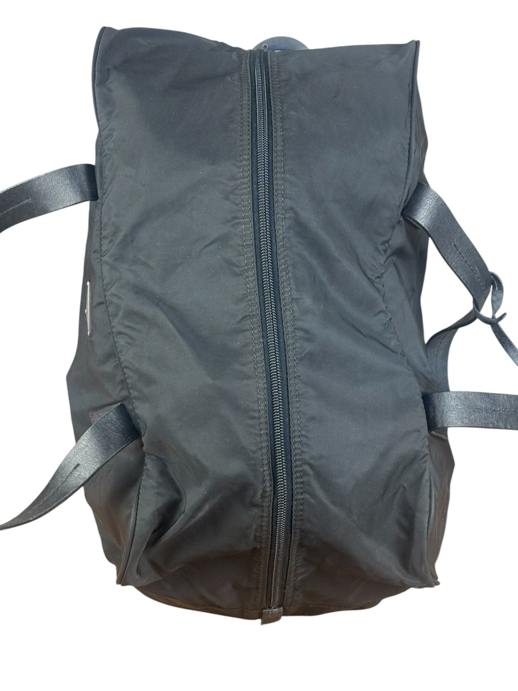 Prada Vintage Black Nylon Bowler Bag