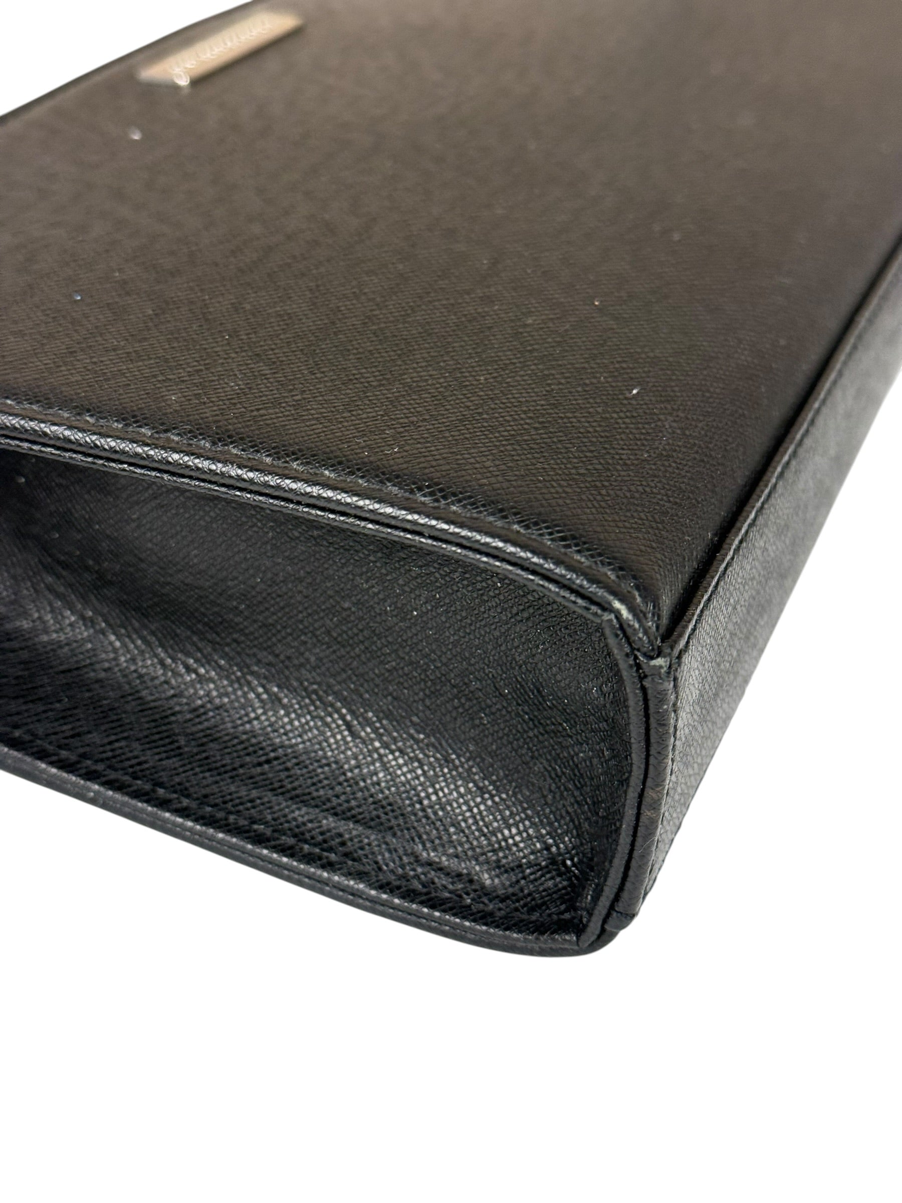 Burberry Black Leather Zip Clutch Pouch