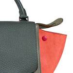 Celine Tricolor Trapeze Pebbled Leather Hand Bag