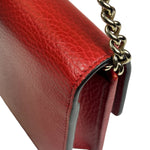 Gucci Red Leather GG Logo Wallet On Chain
