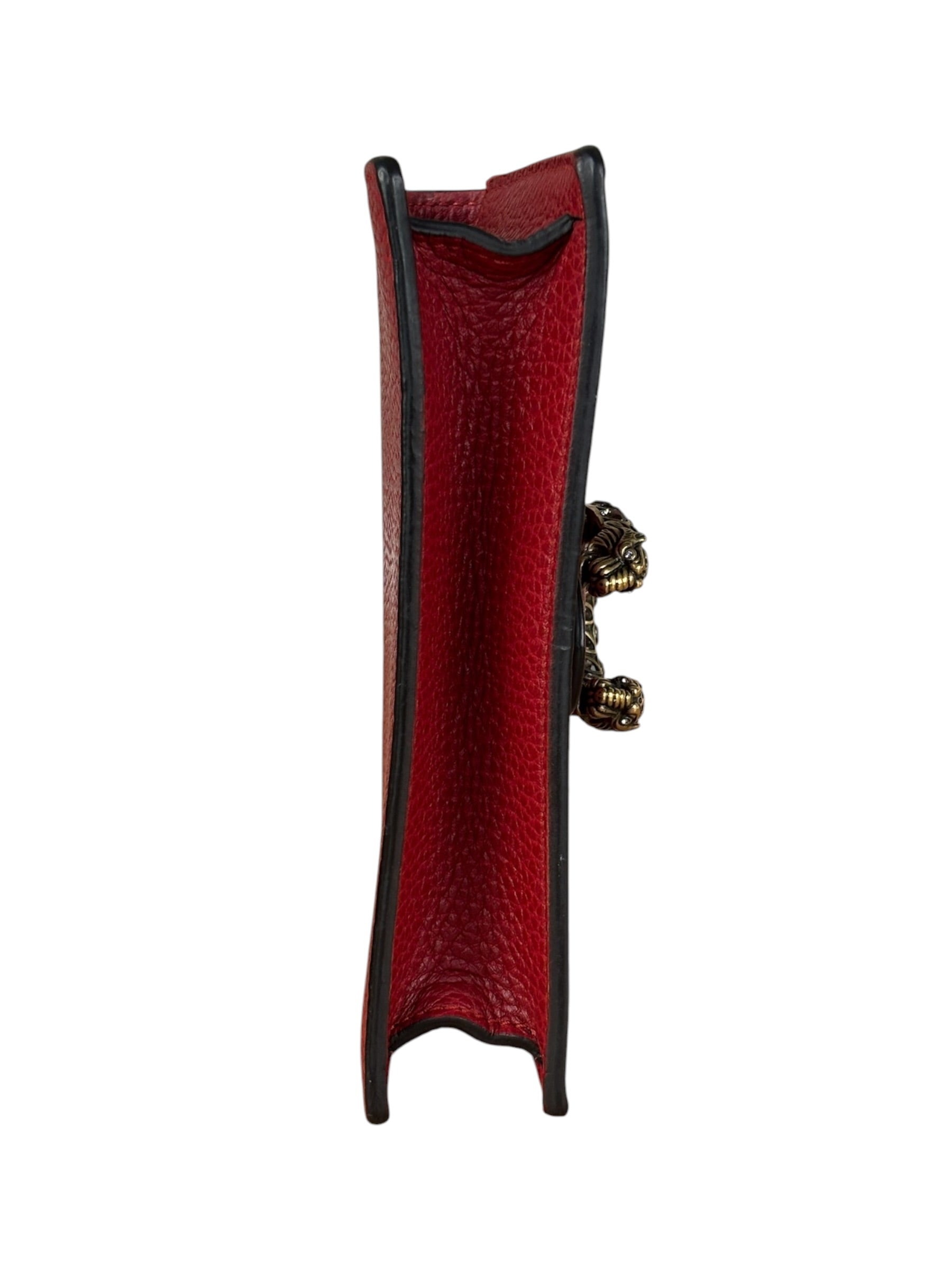 Gucci Red Leather Dionysus Super Mini Chain Crossbody Bag