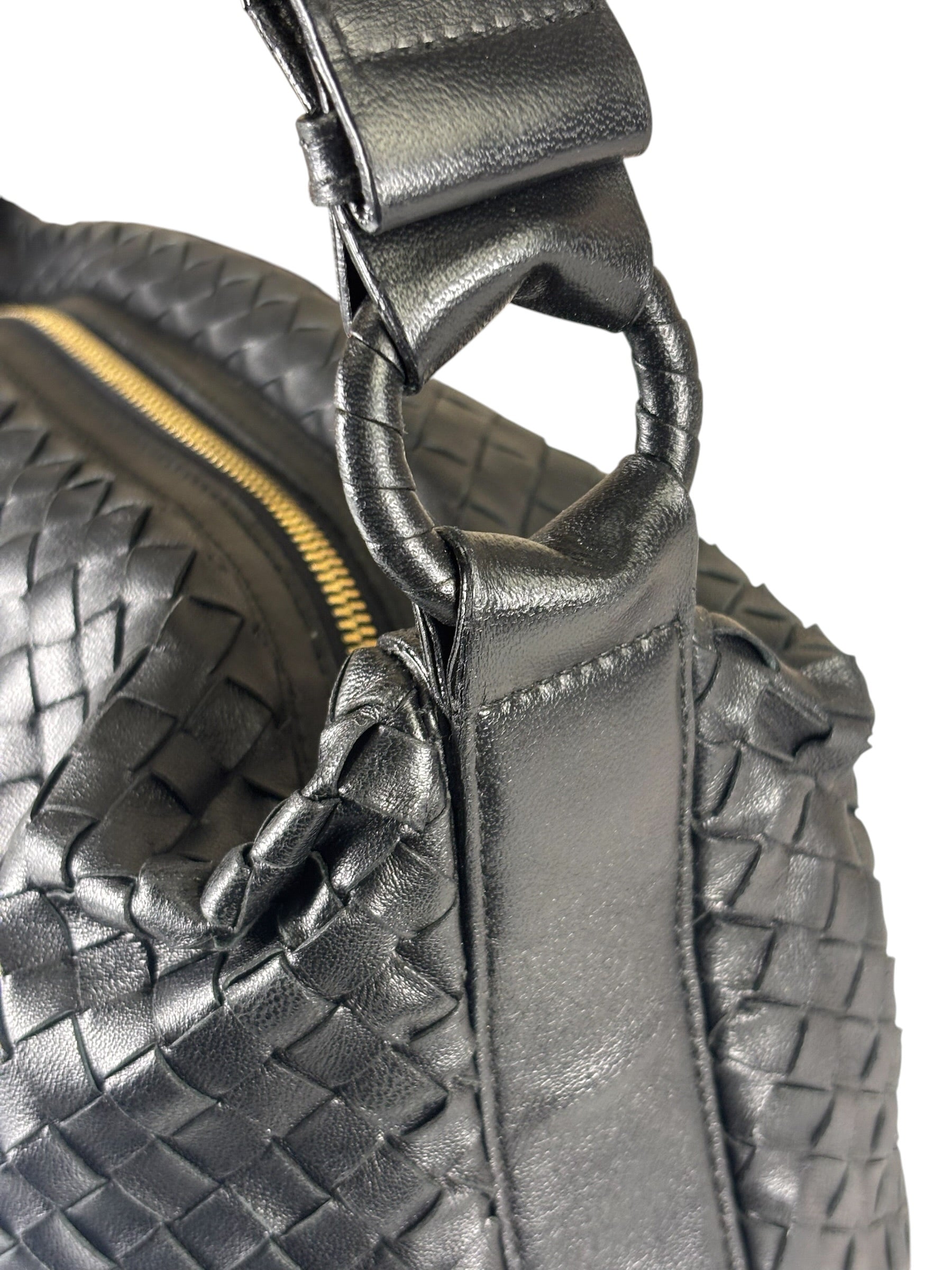 Bottega Veneta Black Intrecciato Woven Hobo Bag