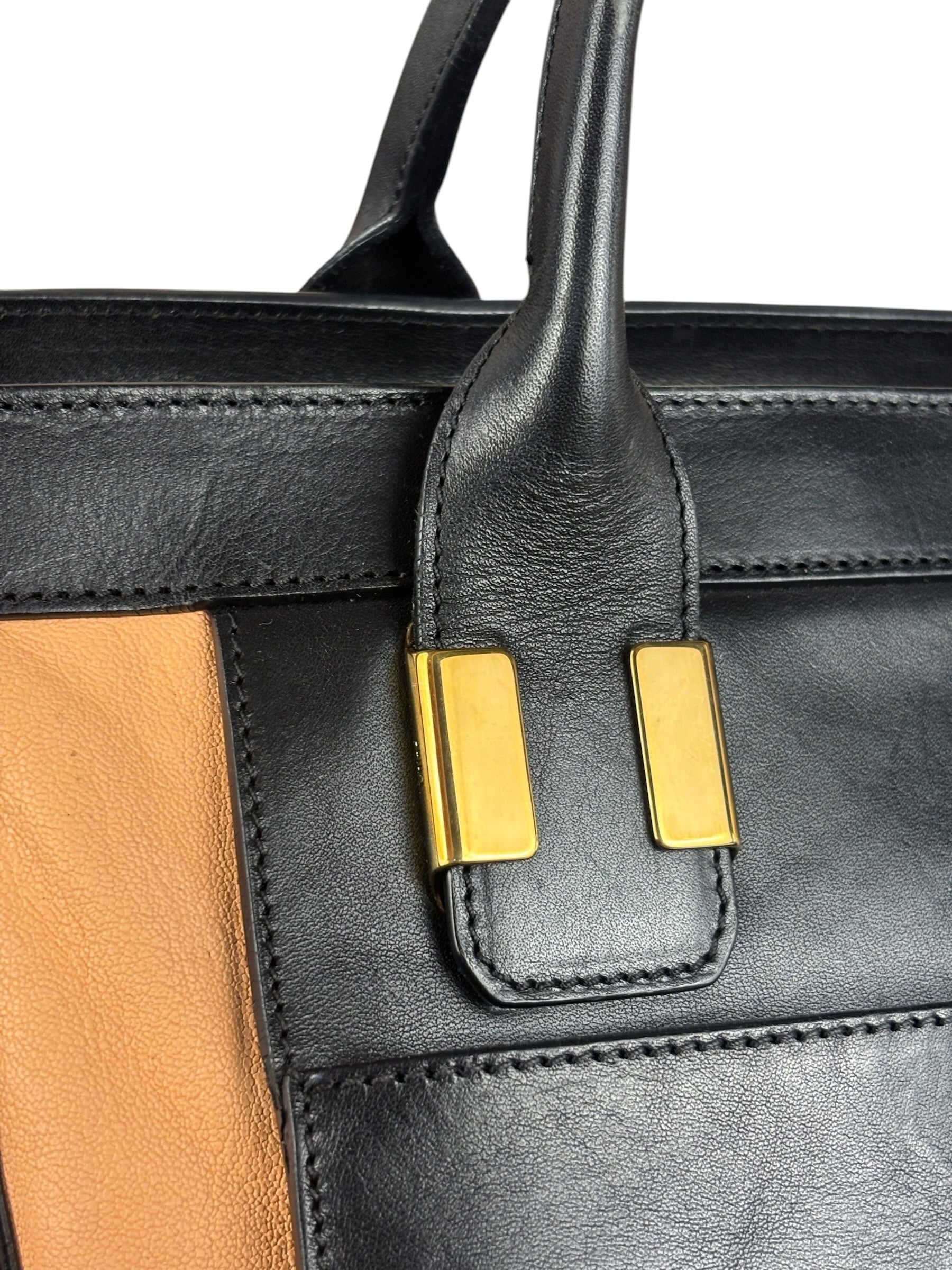Chloe Nude Pink/Black Alice Satchel Shoulder Bag