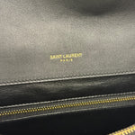 YSL Bicolor Quilted-Suede Shearling Gaby Shoulder Bag