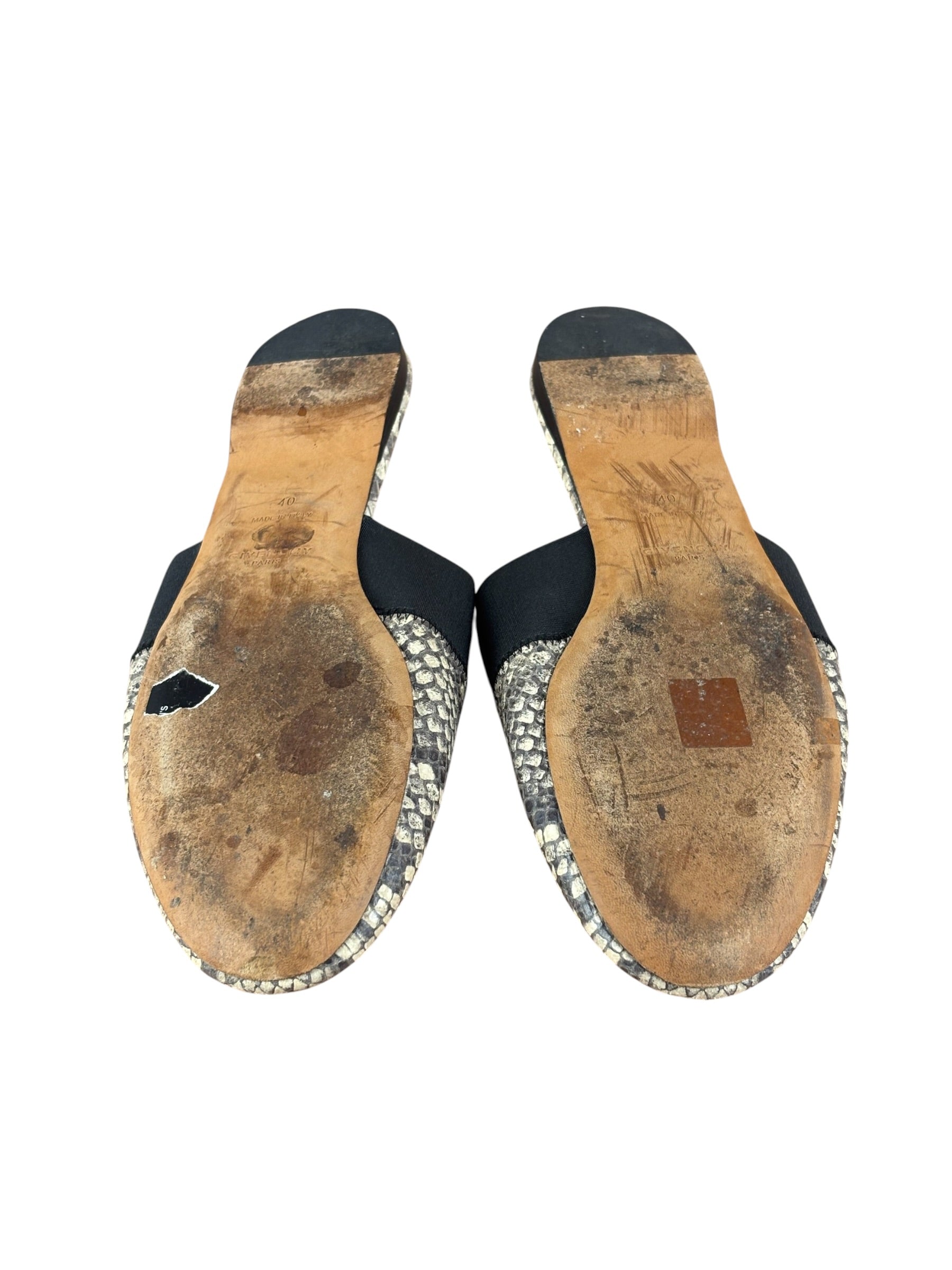 Givenchy Bedford Python-Embossed Leather Flat Mules
