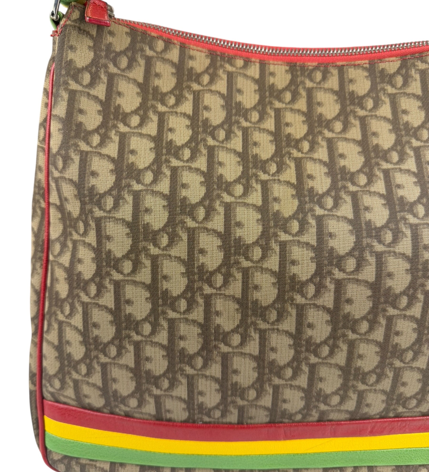 Christian Dior Vintage Monogram Rasta Trotter Messenger Bag