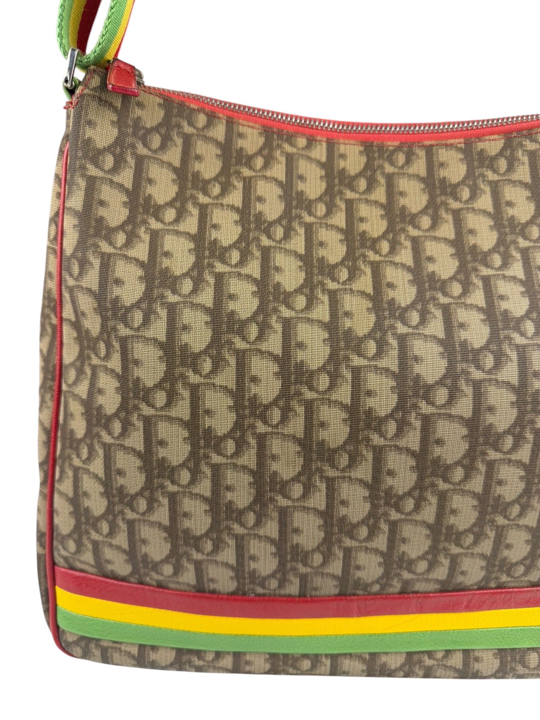 Christian Dior Vintage Monogram Rasta Trotter Messenger Bag
