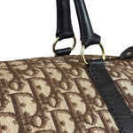 Christian Dior Brown Leather Trim Trotter Boston Bag