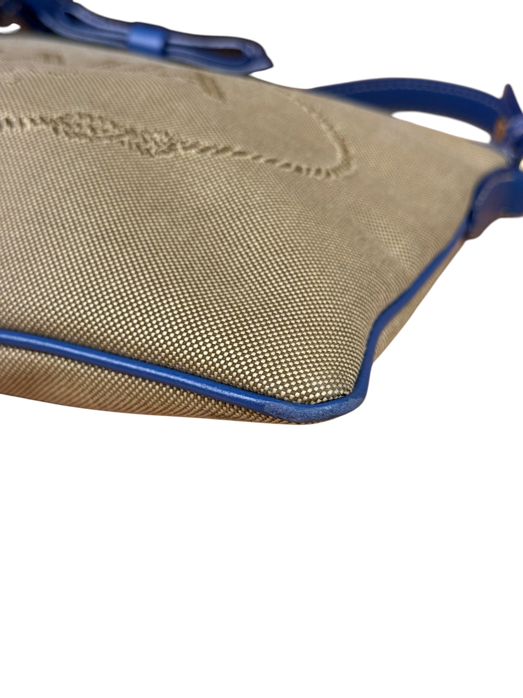 Prada Beige/Blue Jacquard Crossbody Bag