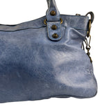 Balenciaga Blue Leather Two-Way First City Bag
