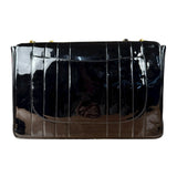 Chanel Black Patent Mademoiselle Single Flap Bag '95