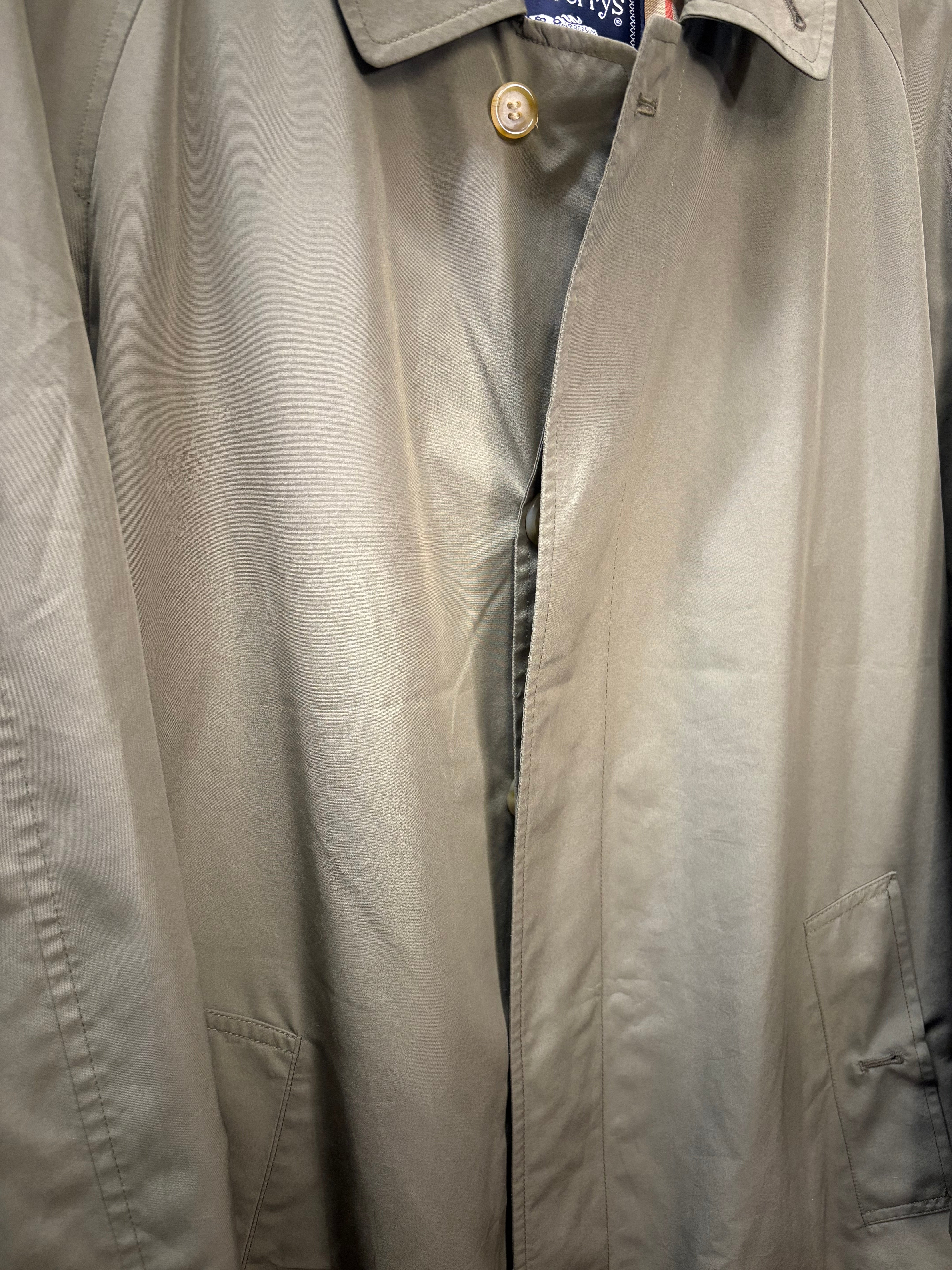 Burberry Vintage Green Nylon Trench Coat