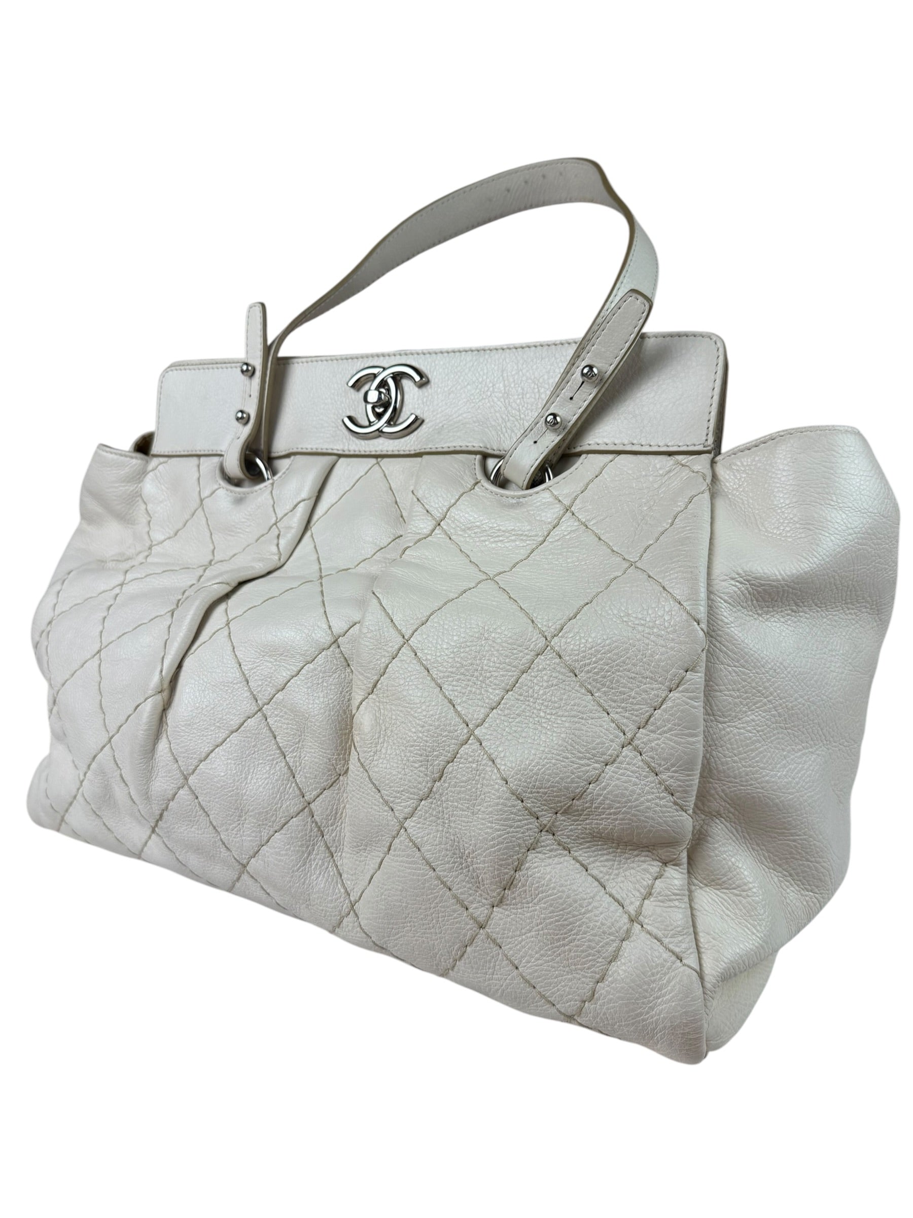 Chanel Beige Quilted Leather Tote 2009