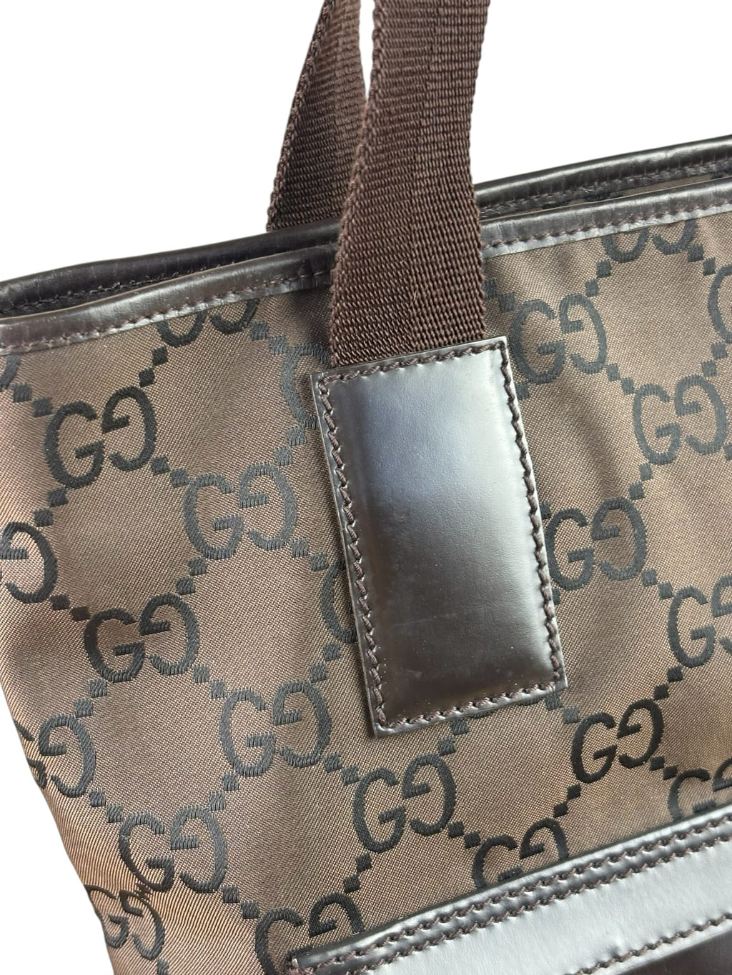 Gucci GG Nylon Tote Bag Brown Monogram Canvas