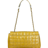 Chanel Yellow Patent Chocolate Bar Quilted CC Shoulder Bag 2002