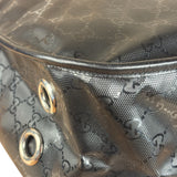 Gucci Black PVC GG Imprime Web Buckle Messenger Bag
