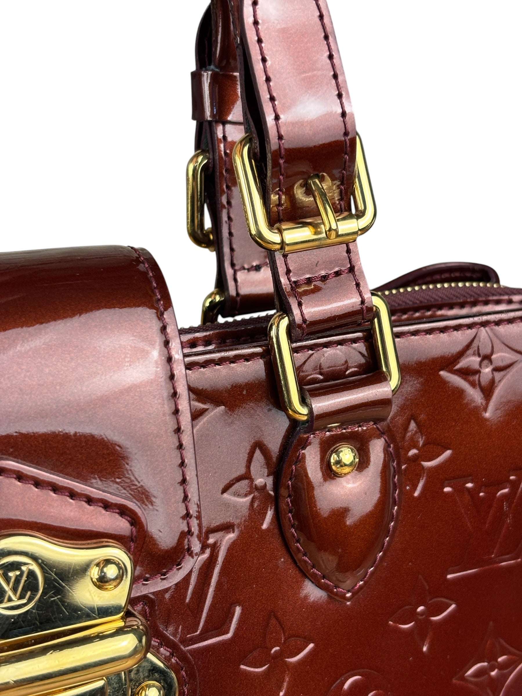 Louis Vuitton Burgundy Monogram Melrose Avenue Vernis  Handbag