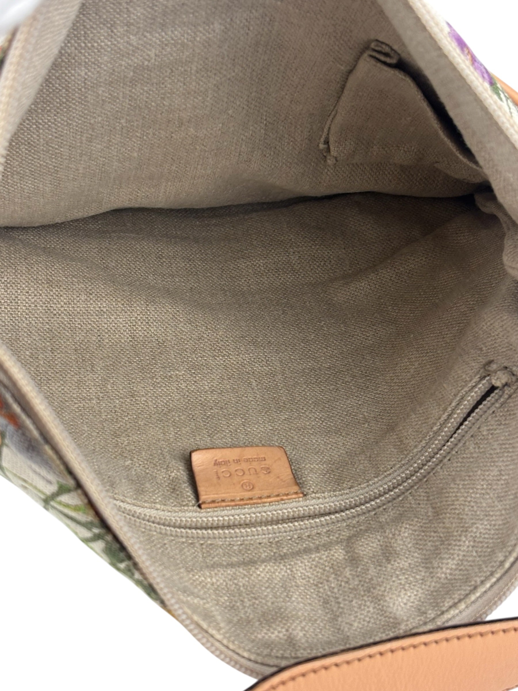 Gucci Vintage Leather/Canvas Blooms Crossbody
