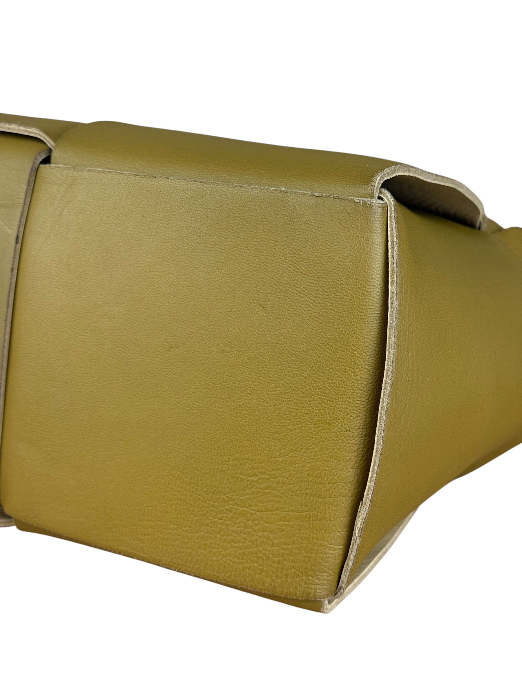 Bottega Veneta Muted Olive Intreccio Arco Woven Leather Tote