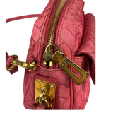 Prada Pink Leather Trim/Synthetic Tessuto Camera Bag