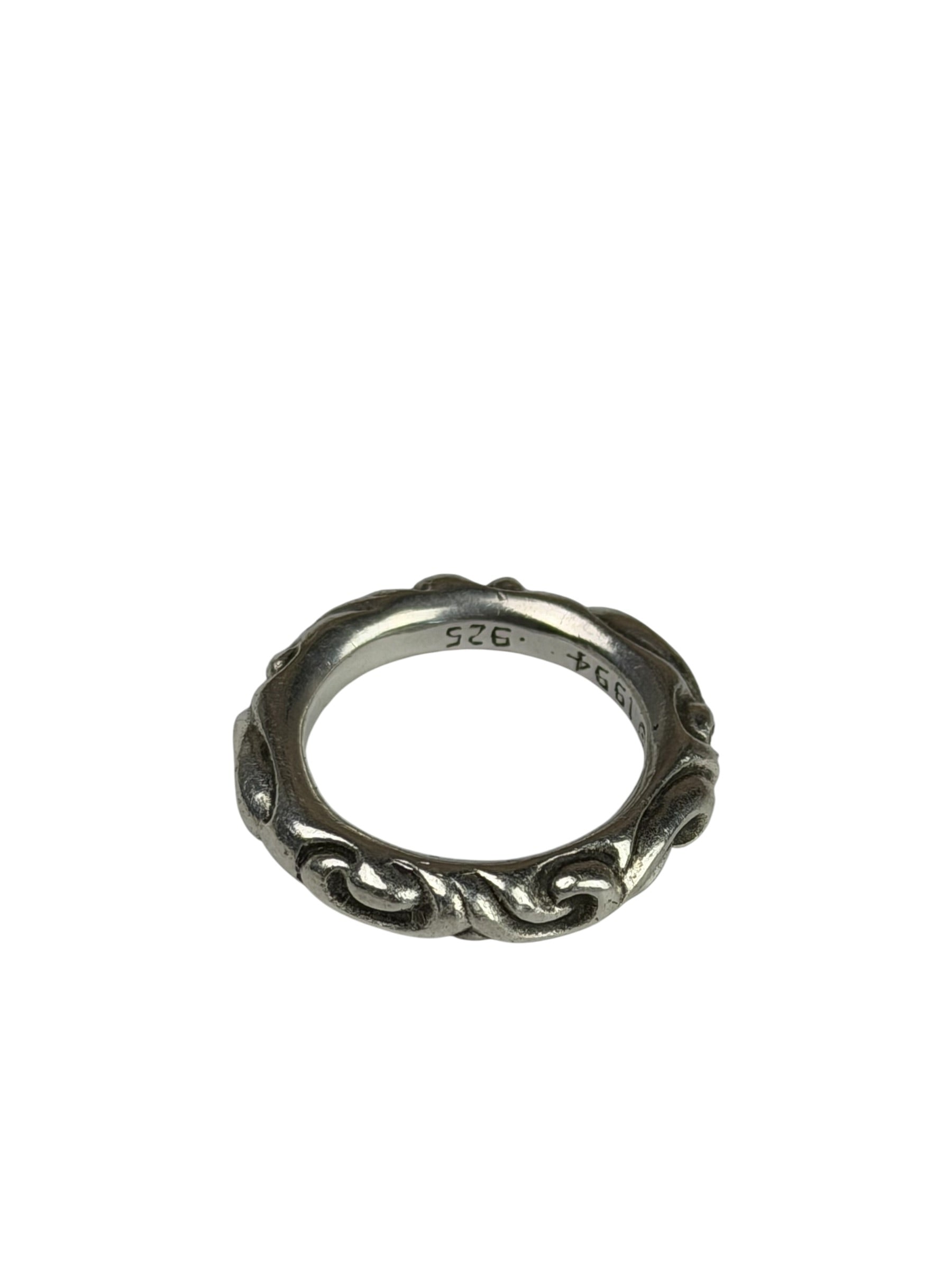 Chrome Hearts 925 Silver Scroll Bag Ring