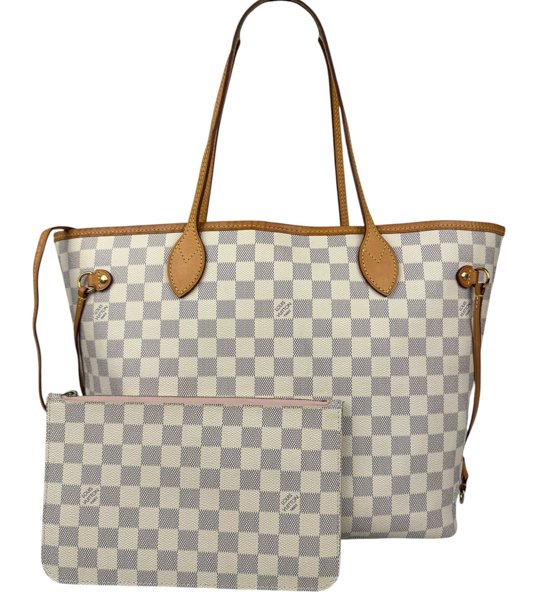 Louis Vuitton Damier Azur Neverfull MM w/ Pouch