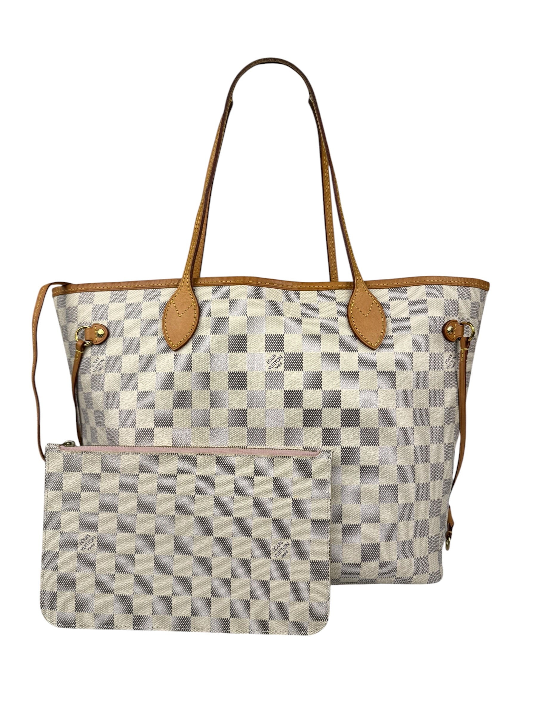 Louis Vuitton Damier Azur Neverfull MM w/ Pouch